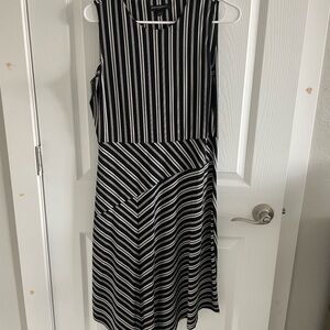 Banana Republic Black and White Asymmetrical Striped Dress